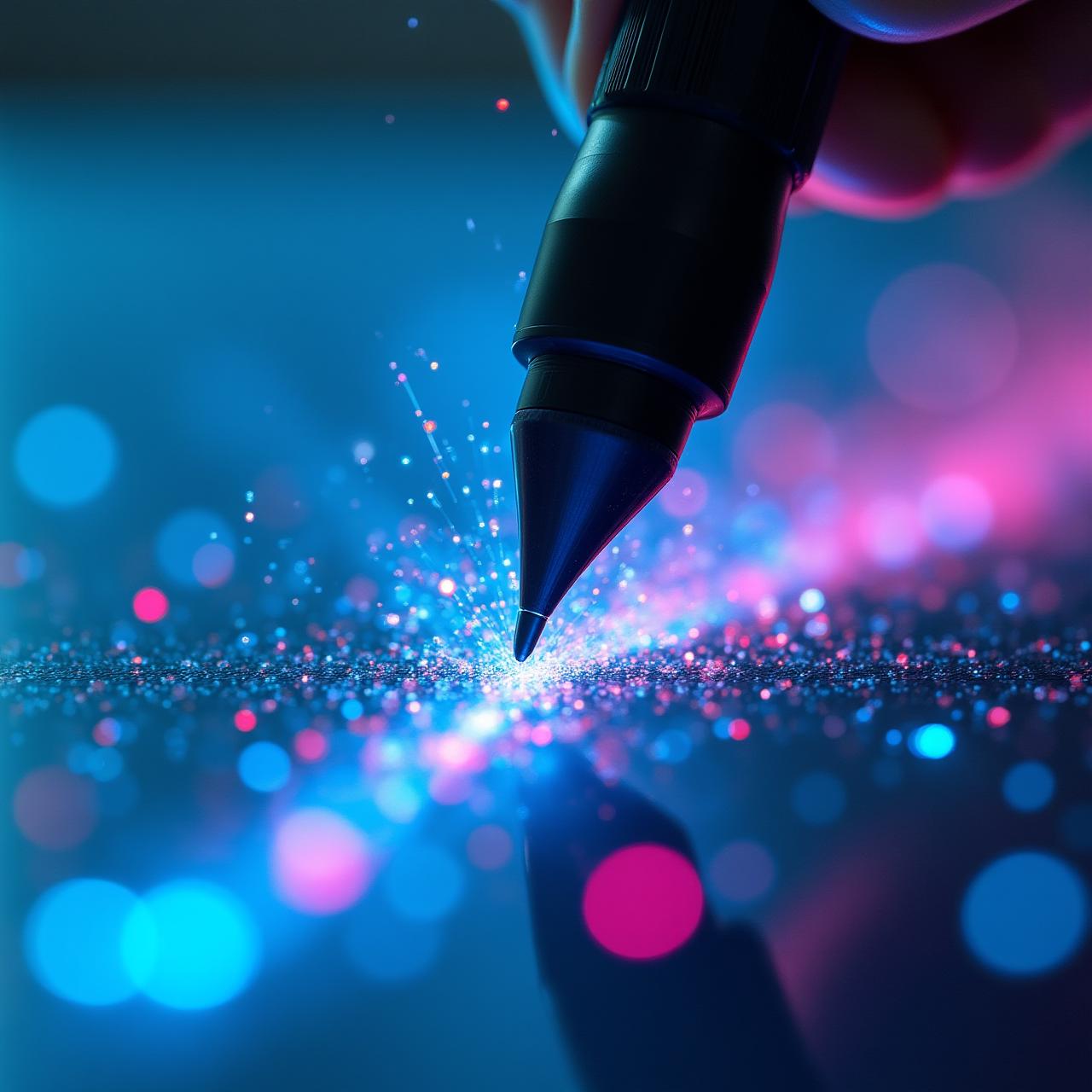 AI generated fluid calligraphy strokes on digital canvas